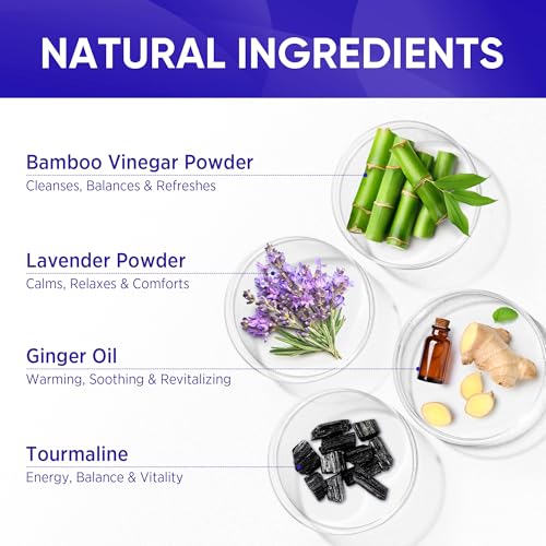 Natural Foot Pads - Lavender Bamboo Vinegar - Premium Foot Care - Soothing Nighttime Ritual - Comforting Aromatherapy Experience - 30 Pads (Pack of 1)