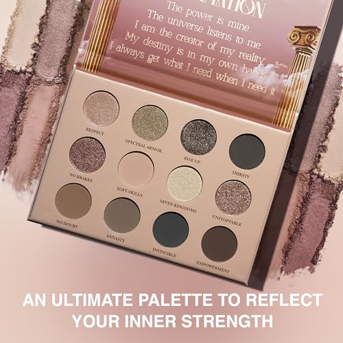 Nude Eyeshadow Palette Her Majesty ? 12 High Pigment, Blendable Shades ? Long-Lasting & Smudge-Proof ? Matte, Satin, Shimmer & Glitter Finishes ? 0.47 oz