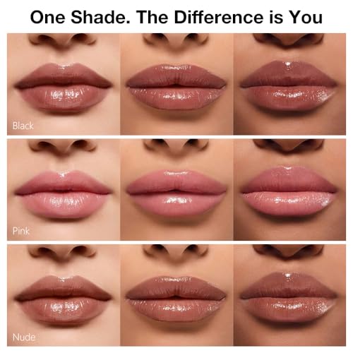 Honey Tinted Lip Balm Lipstick Set of 3, Nude + Pink + Black, Sheer Hydrating & Lightly Tinted Lip Color, Moisturizing Nourishing Lip Balm with Natural Black Cherry Tint, For All Skin Tones