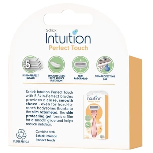 Schick Intuition Perfect Touch Razor Blade Refills, 5 Blade System, 16 Cartridges Total, 4 Pack