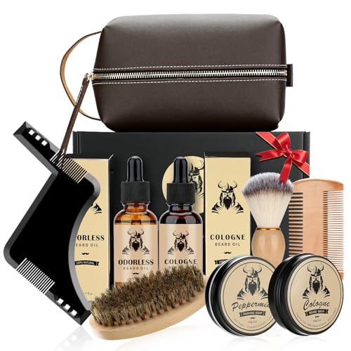 Beard Care Kit Gifts for Men, 9 Pcs Beard Grooming Kit, Beard Club Kit is a Unique Men's Gifts for Dad Husband Boyfriend, Father's Day Anniversary Birthday Valentine's Day Wedding Gift Ideas for Him