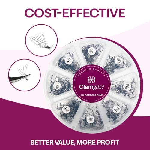 800 Promade Fans 8-15mm Mixed Lengths - 5D to 16D, C CC D Curl, 0.05-0.07mm Thickness - Premade Lash Fans Volume Lash Extensions Loose Premade Fans Eyelash Extensions (5D-0.07-CC 8-15mm)