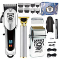 Back Shaver for Men with LED Display, 4-in-1 Rechargeable Body & Back Trimmer, Extendable Long Handle, Safety Lock, IPX7 Waterproof, Adjustable Speed, Wet/Dry Use, Travel Case Included
