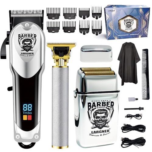 Back Shaver for Men with LED Display, 4-in-1 Rechargeable Body & Back Trimmer, Extendable Long Handle, Safety Lock, IPX7 Waterproof, Adjustable Speed, Wet/Dry Use, Travel Case Included