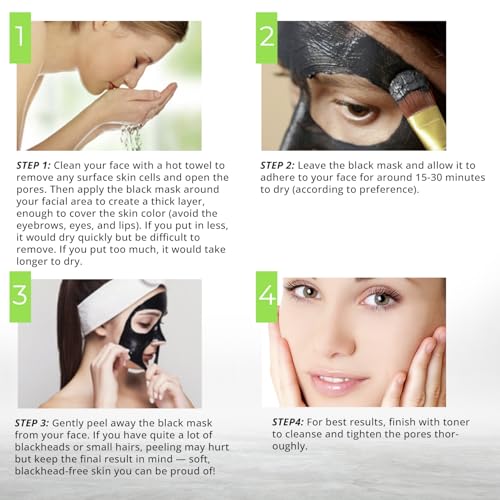 Black Peel Off Face Mask ? Charcoal Peel Off Face Mask for Oily & Combination Skin ? Helps Remove Excess Oil & Lift Away Surface Impurities ? Refreshing Botanical Formula, 2.8 fl oz - 2Packs