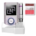Cordless Nail Drill Machine ,OBEEGOO Diamond Surface Rechargeable Nail Drill 35000RPM Portable Electric E File Electric Acrylic Nail File Tools for Gel Nail ,Nail Beauty Salon (Diamond)