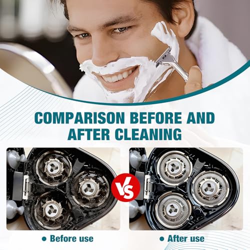Shaver Cleaning Solution, Electric Shaver Oil, Shaver Cleaner with Brush, Deeply cleans and Lubricates, Extend the Lifespan of Your Shaver, for Clippers, Trimmers, and Beauty Devices