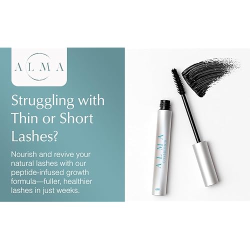 Eyelash Growth Mascara,Eyelash Extensions Safe, Water Based, Oil Free, Peptide Booster Infused, Nourishing, Vegan, Cruelty Free, Black