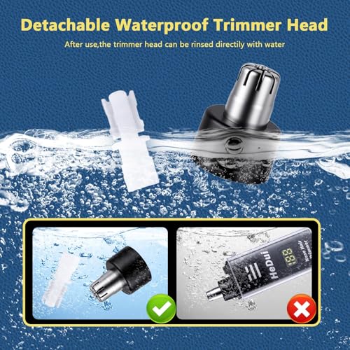 10 Pack Nose Hair Trimmer for Men and Women USB Rechargeable with Digital Display Nose and Ear Trimmer for Men Dual Edge Rotating Blades Easy Clean Detachable Head Compact and Travel Friendly