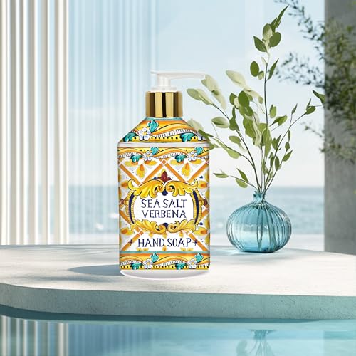 Villa Flora Hand Soap Set, 8 x 21.5oz bottles - Sea Salt Verbena, Coconut Citrus, Orchid Vanilla, and White Jasmine. Home and Body Company