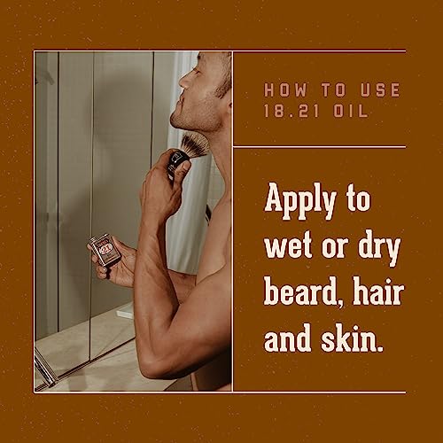 18.21 Man Made Noble Oud & Absolute Mahogany Beard, Hair & Skin Oil 2-Set Bundle, All Hair & Skin Types for Men, Strengthens and Moisturizes in a Manly Aroma