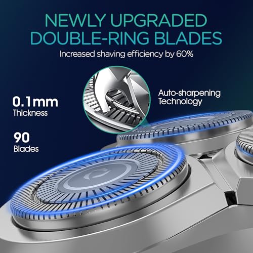 HIENA PRO Cordless Hair Clippers for Men, Professional Barber Kit - Beard Trimmer, Aluminum Foil Shaver, Nose Trimmer, 10 Limit Combs - Fast Charge, Smart LED Display (Clippers/Trimmer)