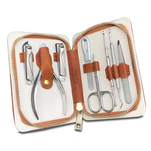 8 Pieces Nail Clipper Set for Fingernail Thick Toenails, Quality Heavy Duty Stainless Steel Nail Trimmer Kit for Women Mens Seniors, with Exquisite Case(ZJDTZ8P)