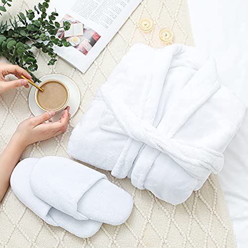 Spa Luxetique Robe and Slippers Spa Set Women, Christmas Mothers Day Gifts, 6pcs Flannel Soft Bath Robe, Bath and Body Works Bath Sets with Slippers, Body Lotion, Bath Bombs, Robe Sets for Women