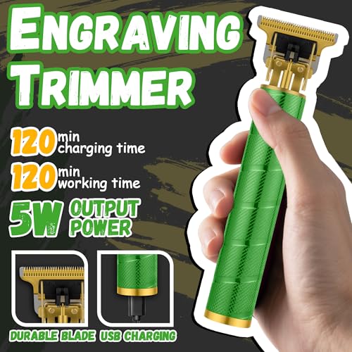 Professional Cordless Hair Clippers and Beard Trimmer Kit for Men, USB Rechargeable Hair Cutting Machine with 3D Floating Shaver, LED Display, Transparent Design, Grooming Gift Set, Home & Barber