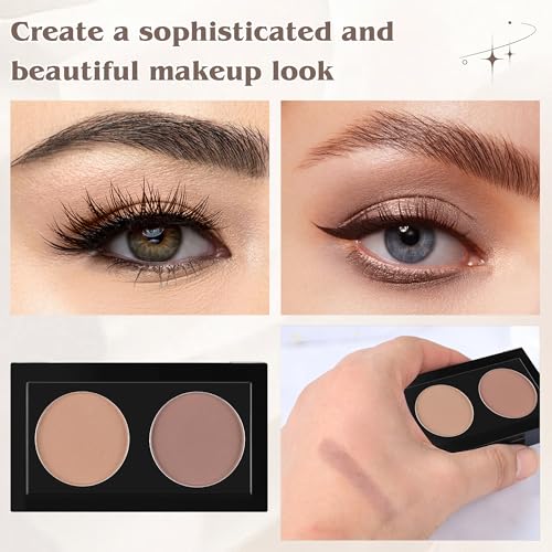 Duo Eye Shadow Powder£¬Nude &Warm Gray Matte Eyeshadow Makeup Palette£¬Neutral Shades Eyeshadow Palette for Woman Daily Eyes Looks£¬Highly Pigmented£¬Smooth, Blendable£¬sombras de ojos, Cruelty-Free 04