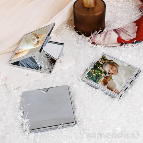 Framendino, 12 Pack Sublimation Folding Compact Mirror Blank Square for Women Makeup Travel Pocket