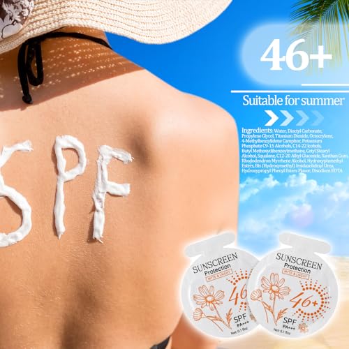 200 Pcs Sunscreen Bulk Mini Travel Size Sunscreen Packets SPF 46+ Summer Party Gifts for Women Girl