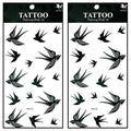 Tattoos 2 Sheets Temporary Tattoo 3D Cartoon Black bird for Women Men Lower Back Shoulder Neck Arm Tattoo Sticker Party Fashion