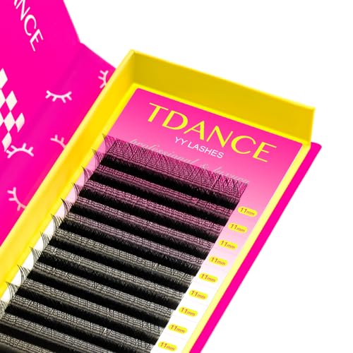 TDANCE YY Lash Extensions Premade Volume Eyelash Fans YY Lashes Matte Black W Lashes Extensions(YY-D-0.07,12 mm)