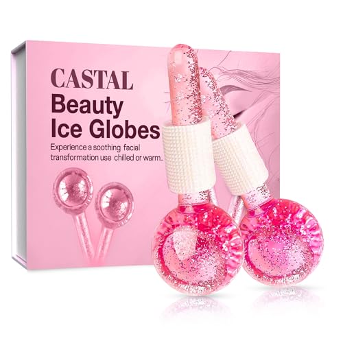 Ice Globes for Face 2Pcs ? Freezer Safe Ice Globes for Facials, Skin Tightening & Anti-Aging ? Reusable Facial IceGlobes for Reduction of Puffiness & Wrinkles of Face, Neck & Eyes?Pink