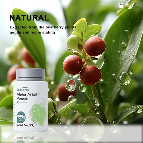 Alpha Arbutin Powder, 1OZ 99.9% Purity, Cosmetic Grade, Alpha Arbutin Powder for Homemade Cosmetics