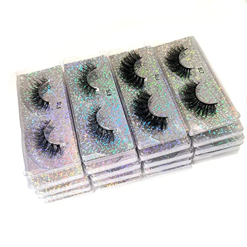 3D Faux Mink Lashes Fake Eyelashes Bulk Wholesale Fales Eyelashes 16mm Natural(50 pairs)