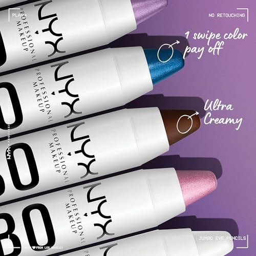 NYX Jumbo Eye Pencil Duo - Eggplant & Iced Latte Blendable Eyeshadow Stick & Eyeliner Pencils