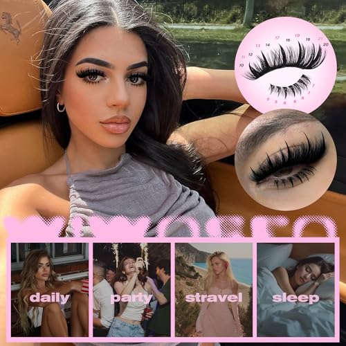 wiwoseo Bottom Lash Clusters with Spikes Lash Clusters Kit Mega Volume Lash Spikes Cluster Eyelash Extensions Kit Fairy Eyelash Clusters Spiky Cluster Lashes Clusters with Clear Lash Bond and Seal