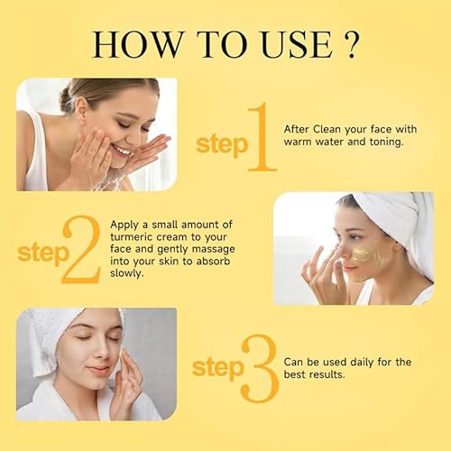 Organic Turmeric Cream, Brightening and Anti-Acne Facial Moisturizer, Skin Repair Treatment