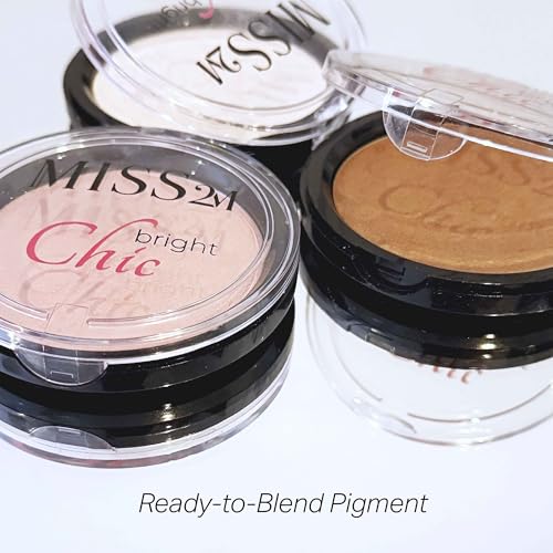 Chic Bright Powder Highlighter and Illuminator, Shimmery Highlighter, Baked & Pressed Contour Shimmer Powder: 40 Pure Light, 0.33 Oz