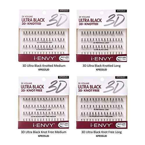 i-ENVY 2X Volume 3D Ultra Black Individual Lashes (2 PACK, Medium)