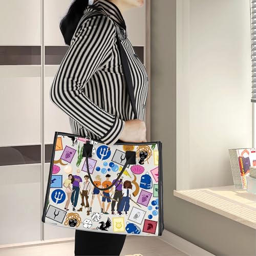 LEVLO Percy & Annabeth Tote Bag Percy Medusa & Zeus Fans Gift Percy Shoulder Bag Percy Merch (Percy Lt)