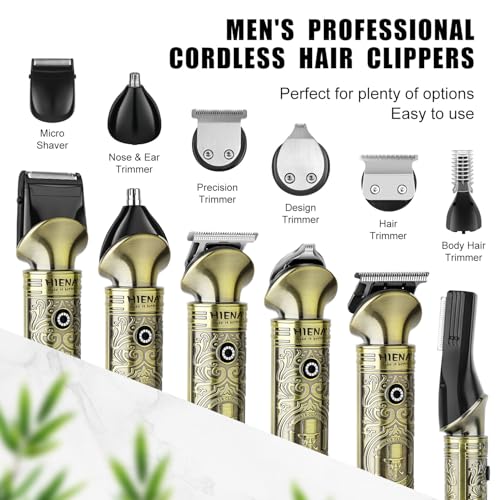 HIENA PRO Beard Trimmer for Men, Electric Razor & Shavers for Men, Cordless T-Blade Hair Clipper Set, Mens Grooming Kit for Shaving Face, Mustache, Body, Ear, Hair,Nose Trimmer