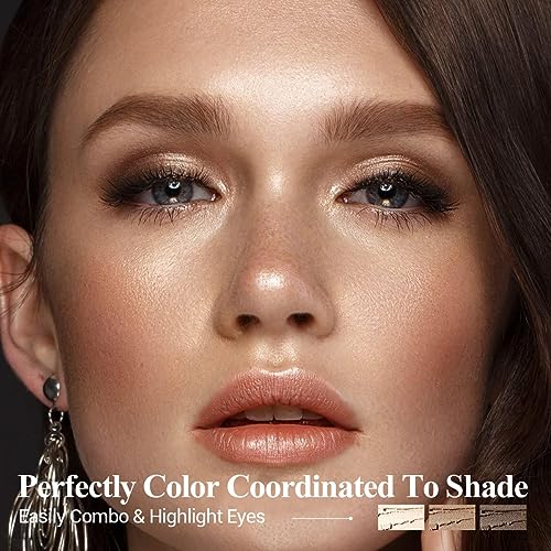6PCS Cream Eyeshadow Stick Makeup Sets, Metallic And Matte Shimmer Eye Shadow Eye Brightener Stick Pencil Crayon, A01-Brown Neutral