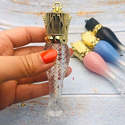 10 Pcs 5ml Mermaid Crown Clear Lip Gloss Tubes Vials Empty Refillable Lip Glaze Tubes DIY Cosmetic Container Lipstick Bottle with Crown Wand Makeup Travel Lipgloss Bottle for Women Girl