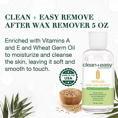 Clean + Easy After Wax Remover Oil for Skin ? Post Wax Care & Soothing Residue Remover for Smooth Skin, 5 fl oz