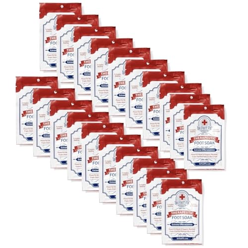 Therapeutic Foot Soak. Organic Tea Tree, Peppermint & Birch Oil. Helps Soak Toenail Fungus, Athletes Foot & Stubborn Foot Odor - Soothes Feet - Tingles for Hours (20 Pack Retail Box)