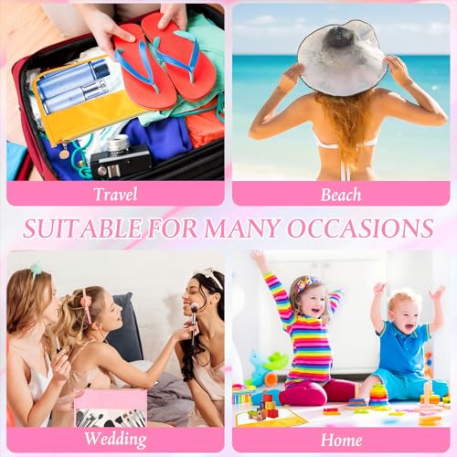 Sweetude 12 Pieces Clear Zipper Pouch for Travel Nylon Makeup Bag Waterproof Snack Stuff Pouches Cute Purse Cosmetic Bags for Women Girls Gifts