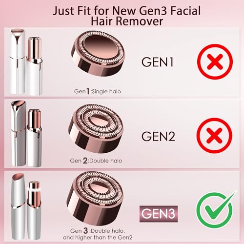 Gurelax Replacement Heads for Facial Hair Remover, Gen 3 Replacement Blades Intended for Flawless Finishing Touch, New Version Upgraded Replacement Blades Refill-Just fit for Gen3 Device