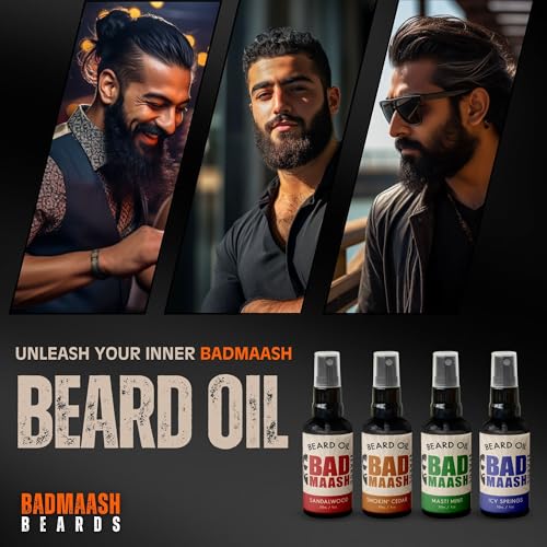 Beard Oil - All-Natural Hydration & Softness | For All Beard Types | Made in North America | 1oz Bottle (Sandalwood)