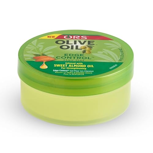 ORS Olive Oil Edge Control Hair Gel with Sweet Almond Oil for Strengthening 2.2 Ounces (Pack of 2)