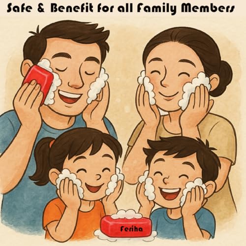 FERIHA Brightening Facial Soap Bar with Aker Fassi ? Red Poppy & Pomegranate for Radiant Skin ? Enriched with Argan Oil, Shea Butter & Rhassoul Clay ? Gently Softens and Evens Tone - 3.5 Oz