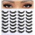 Lashes Volume Mink Eyelashes 14 Pairs Cateye Lash Strips Wispy Cat Eye Lashes Natural Look Short Thick Fluffy False Strip Eyelash Full Small Fake Lashes Pack Black Pesta?as Postizas for Women