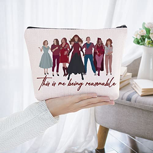 BWWKTOP Wanda Witch Cosmetic Makeup Bag Witch Movie Fans Gifts This Is Me Being Reasonable Zipper Pouch Bag For Movie Fans (Being Reasonable)