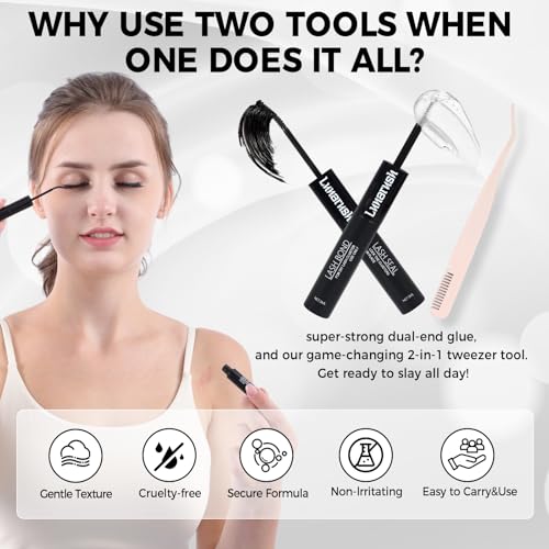 PARK SUNG HEE MIRACLE LASH DIY False Eyelashes, Lash Clusters, Lengthening Wisps 9mm-16mm Contact Lens Friendly, Easy to Apply, Reusable Strip Lashes (E1-220, 11mm), Black
