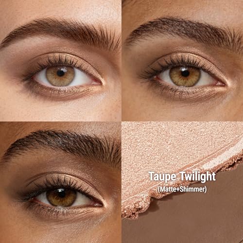 exmiloo Eyeshadow Stick - 2-in-1 Dual-Ended Cream Eye Shadow Stick - Shimmer &Matte Eye Shadow for Women Girls, Long-Lasting, Waterproof, Crease-Proof (Taupe Twilight)