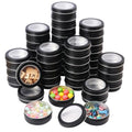 48 Pieces 4 oz Tin Cans with Clear Window, Round Metal Tins Screw Top,4 oz Metal Round Cans with Clear Lid for Kitchen Office Candles Candies and Gifts Holding