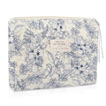 Large Makeup Bag, Cute Cosmetic Bag for Women Girls, Floral Coquette Aesthetic Toiletry Bag, Travel Make Up Organizer Bag (Navy Blue)
