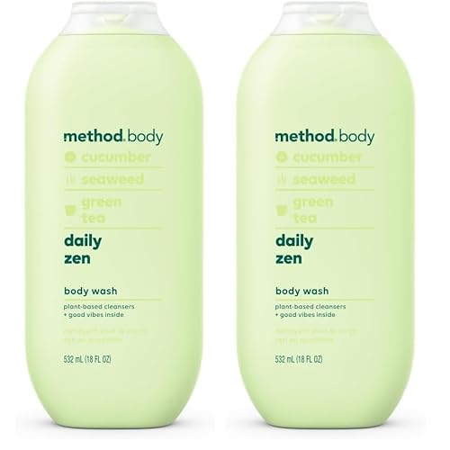 Method Body Wash, Daily Zen, Paraben and Phthalate Free, 18 oz (Pack of 2), Detoxifying